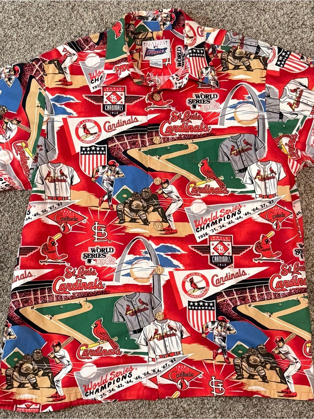 Reyn Spooner St. Louis Cardinals Red Green Blue Button-Down Shirt